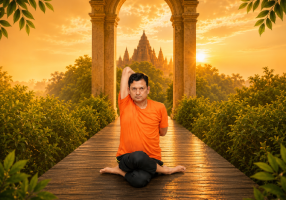 Healing yoga session